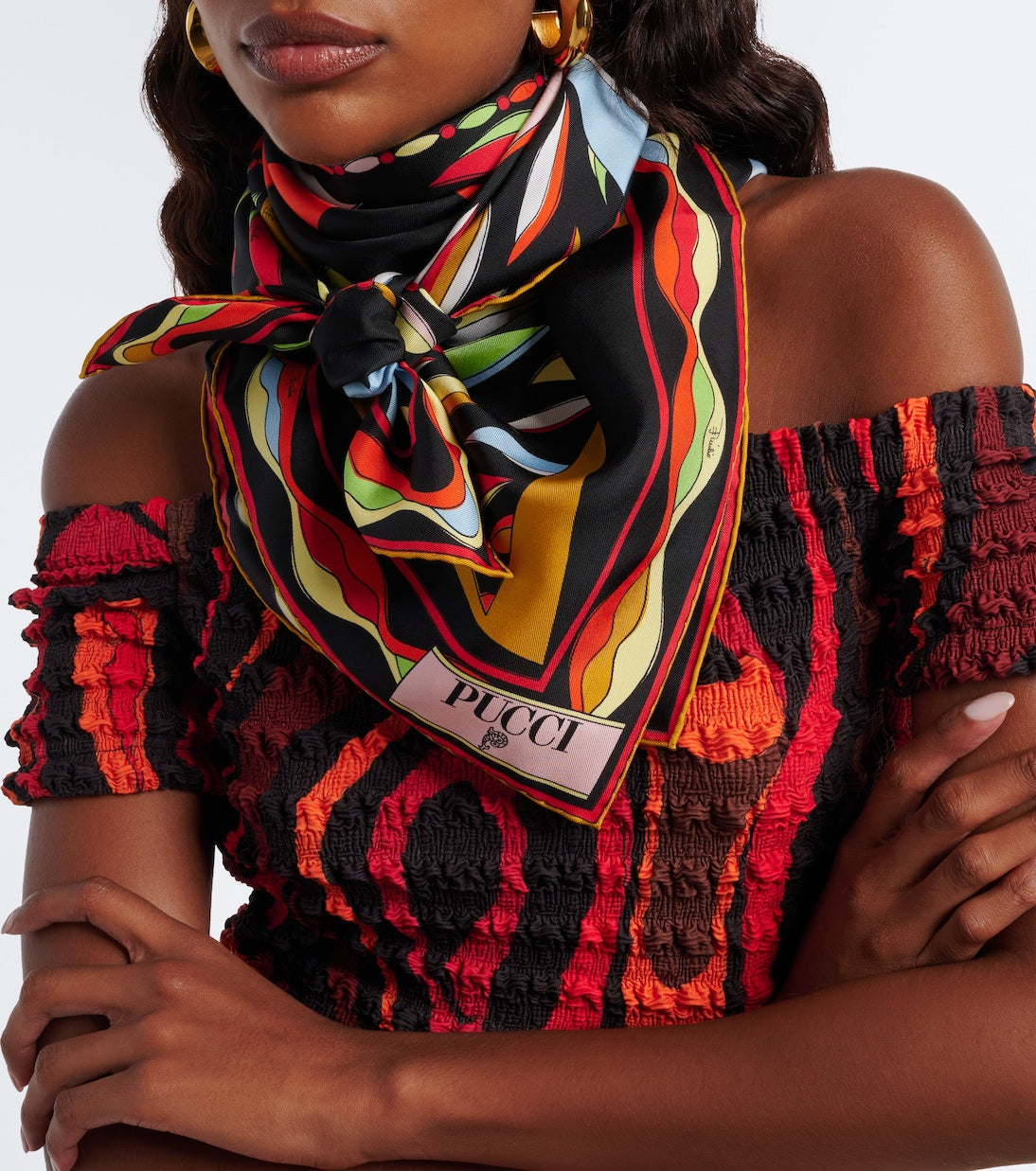 Pucci - Fiamme and Nawaho silk twill scarf