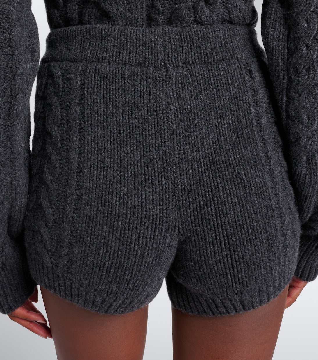 Rotate - Cable-knit wool shorts