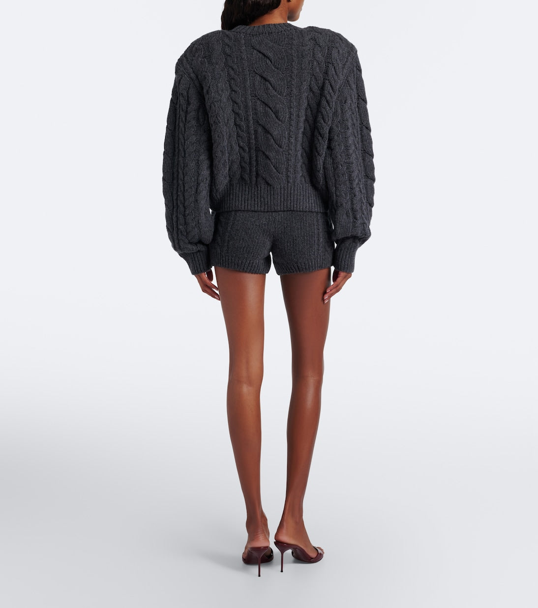 Rotate - Cable-knit wool shorts