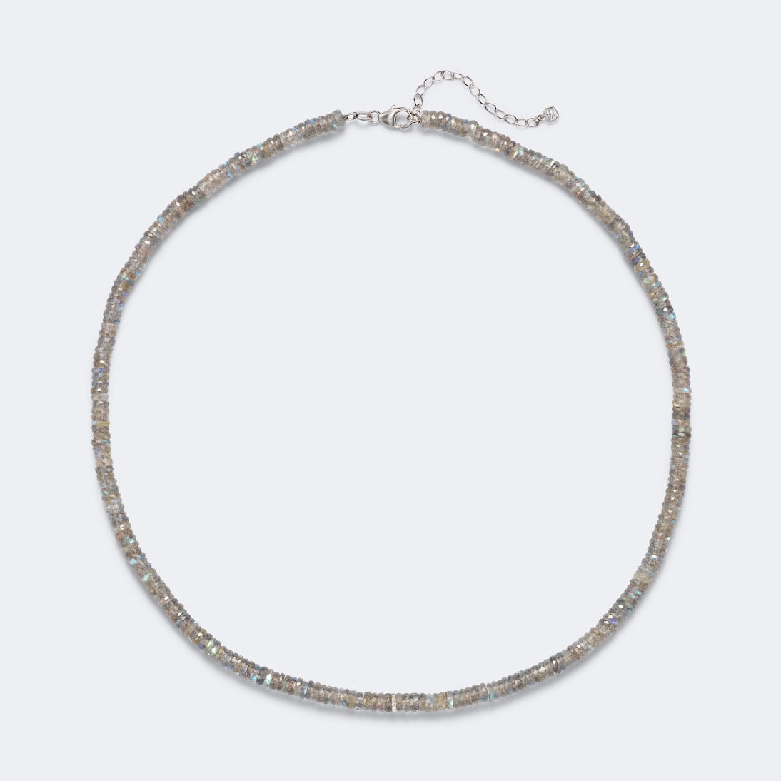 Sydney Evan - 14kt gold beaded necklace with quartz and diamonds