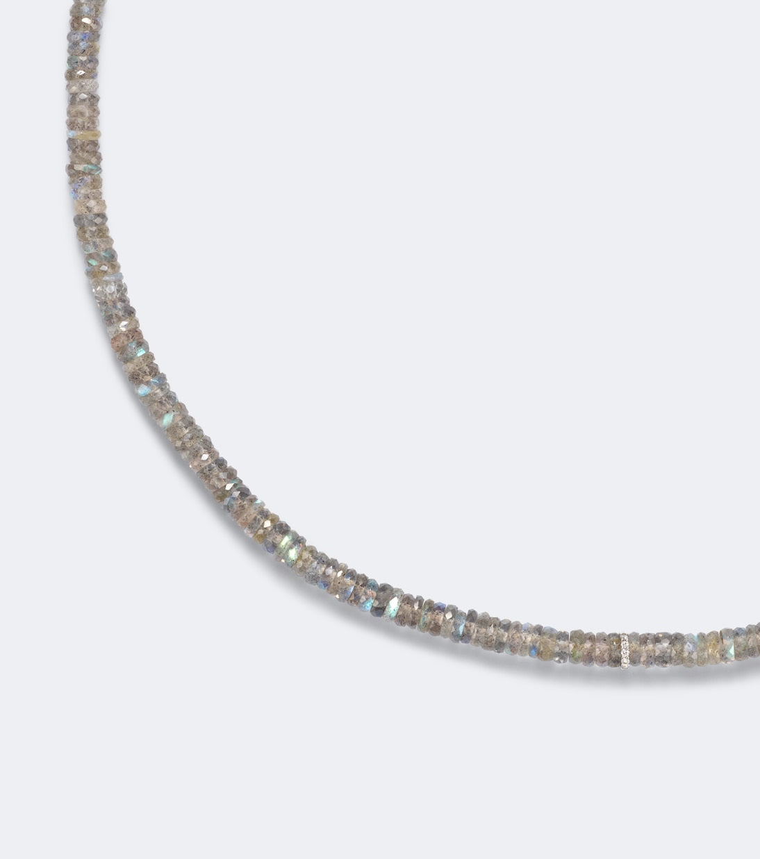 Sydney Evan - 14kt gold beaded necklace with quartz and diamonds