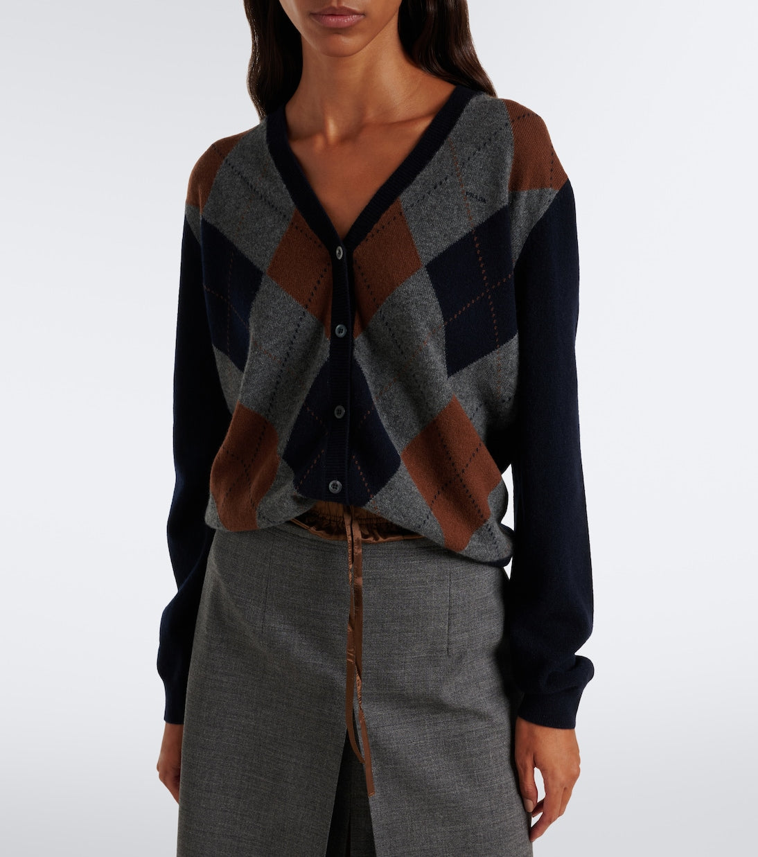 Prada - Argyle cashmere cardigan