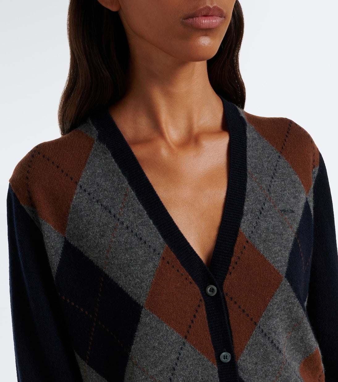 Prada - Argyle cashmere cardigan