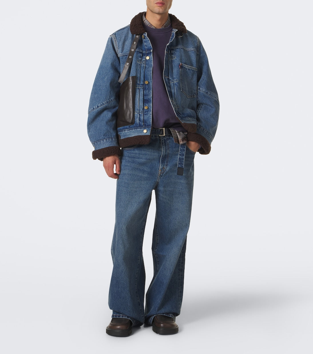Sacai - x Levi's® belted wide-leg jeans