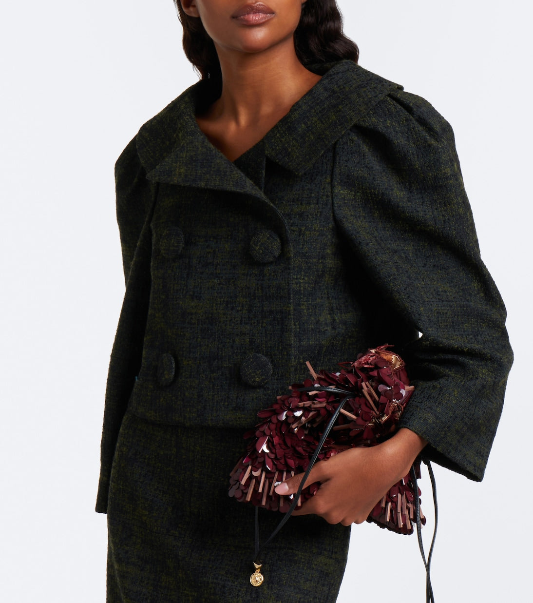 Shushu/Tong - Cropped double-breasted tweed jacket