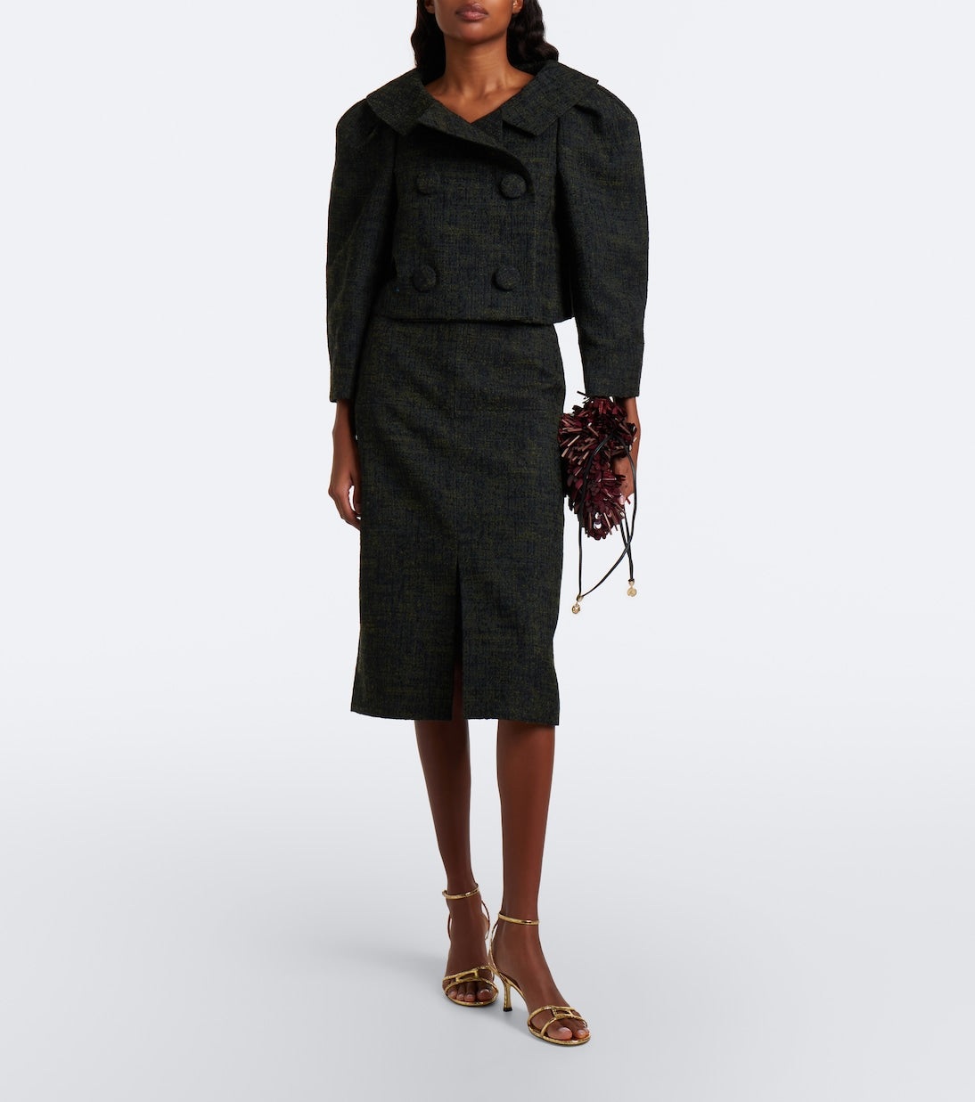 Shushu/Tong - Cropped double-breasted tweed jacket