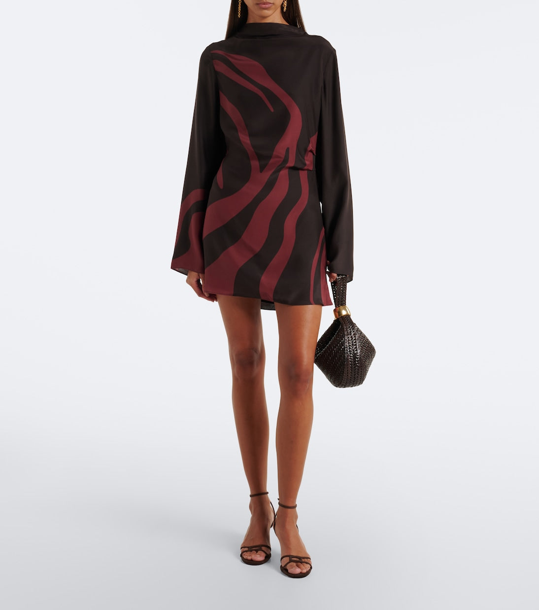 SIR - Printed silk satin minidress