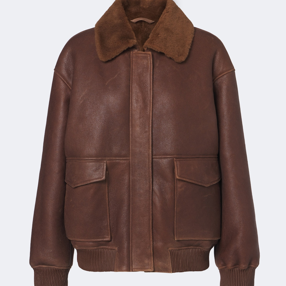 Arma - Riley shearling-trimmed leather jacket