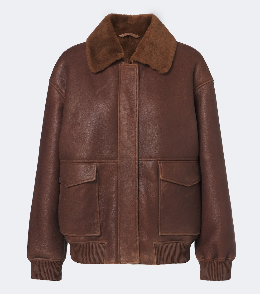 Arma - Riley shearling-trimmed leather jacket
