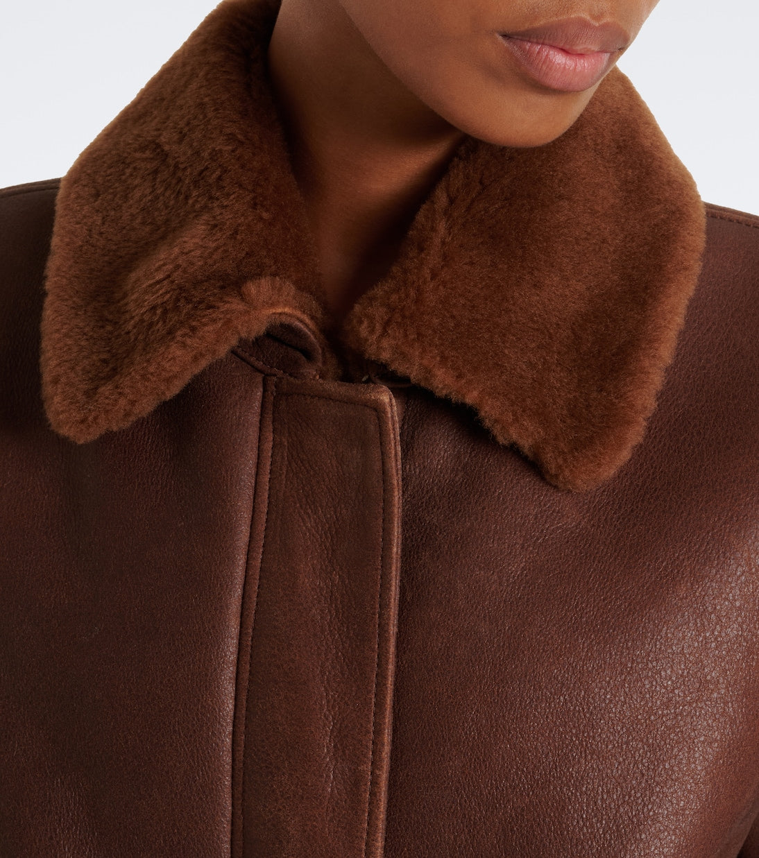 Arma - Riley shearling-trimmed leather jacket