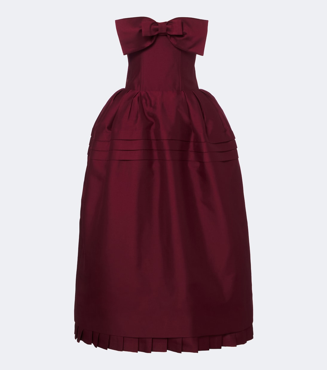Shushu/Tong - Bow-detail wool and silk blend bustier dress