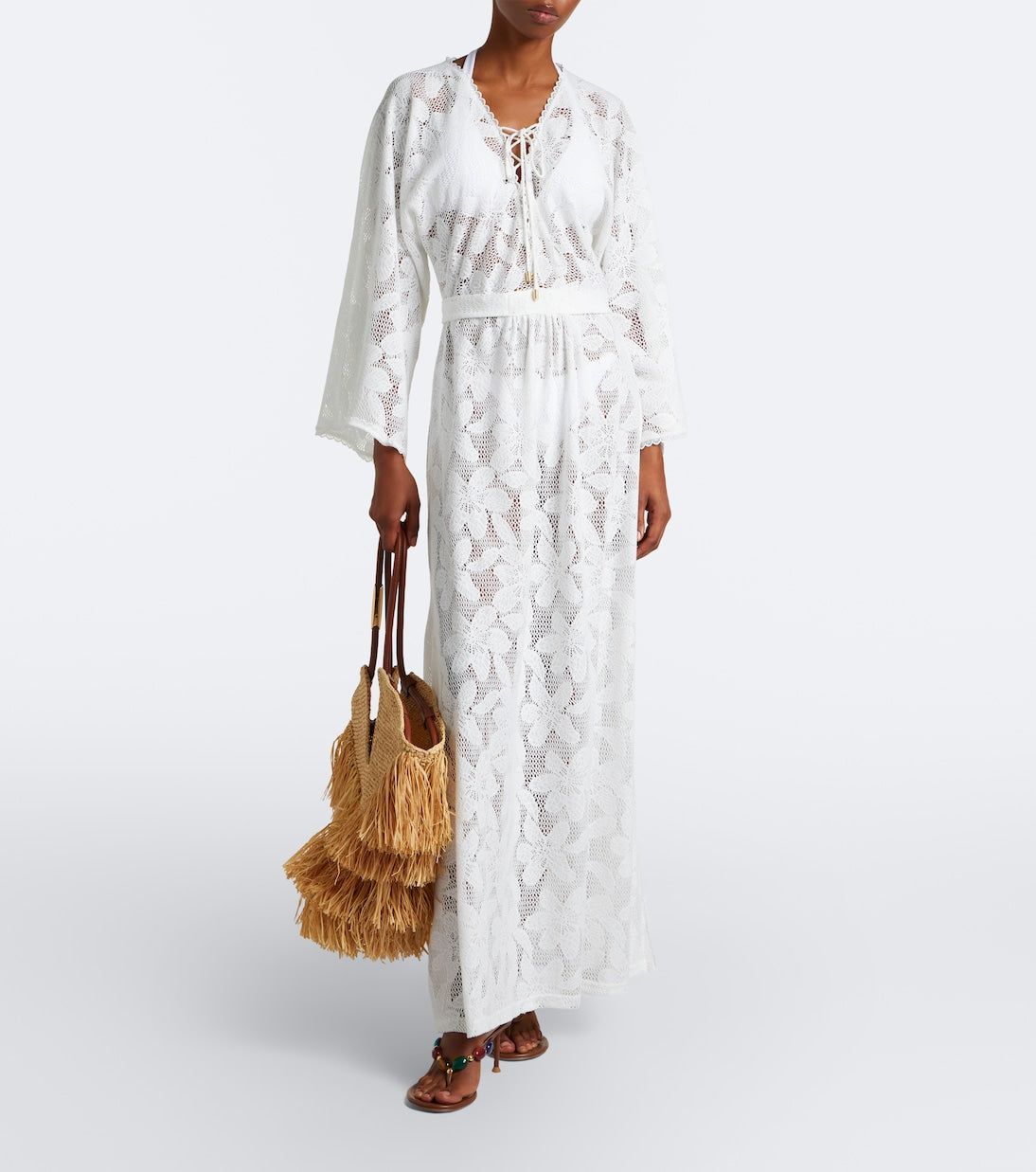 Melissa Odabash - Nina floral sheer lace kaftan