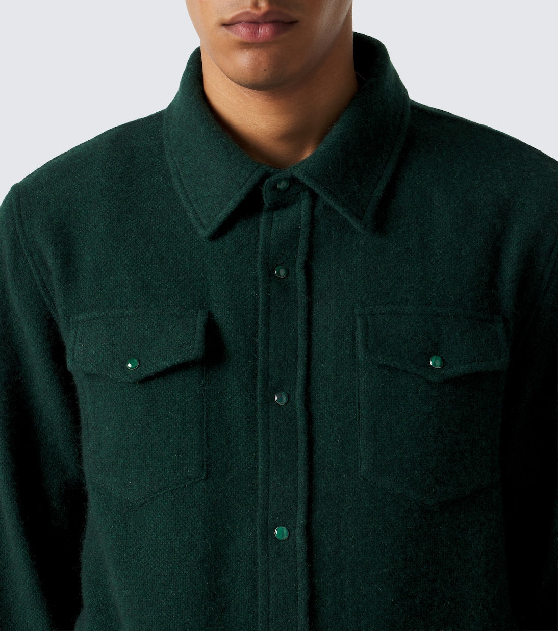 God's True Cashmere - Cashmere shirt with malachite