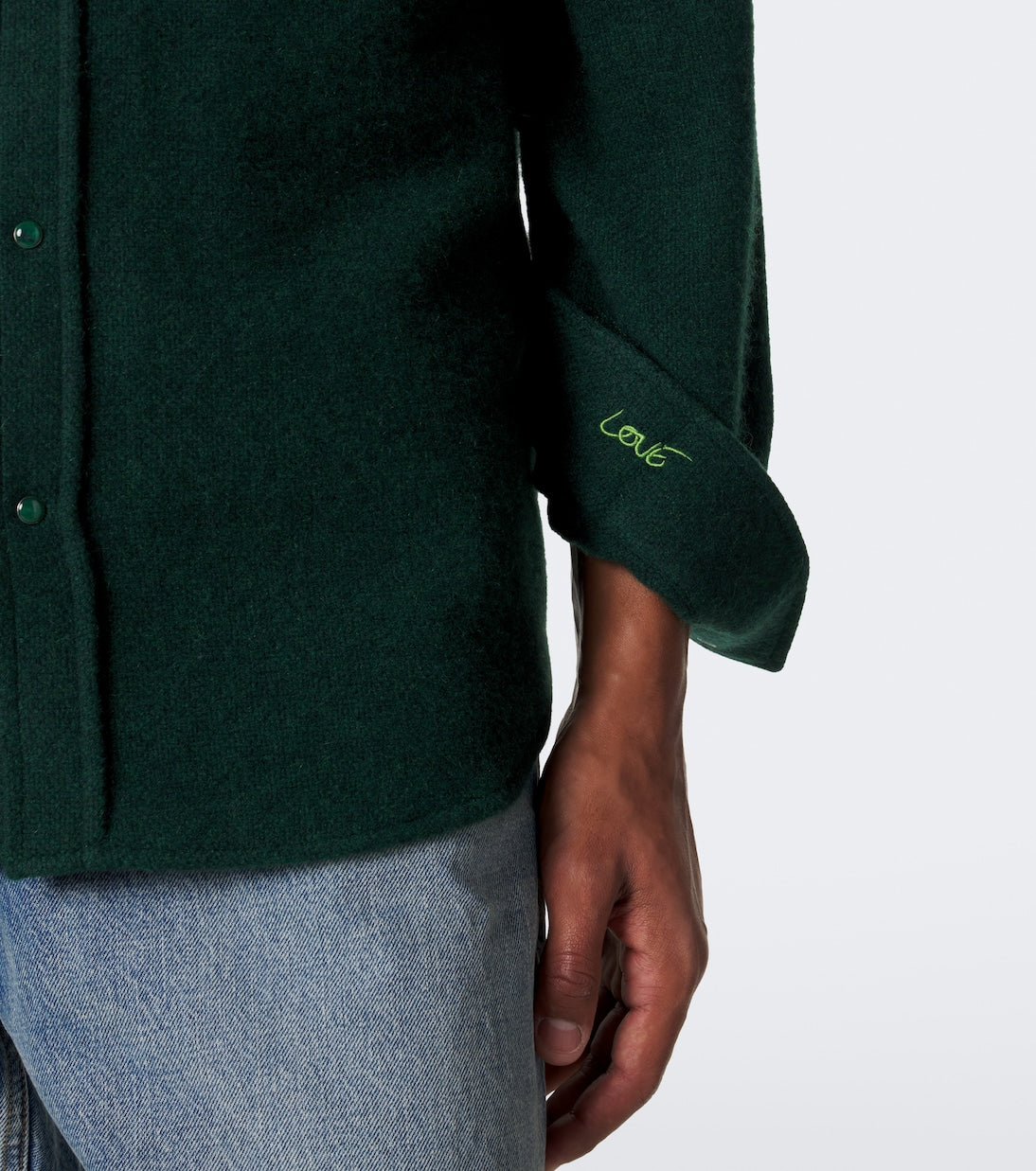 God's True Cashmere - Cashmere shirt with malachite