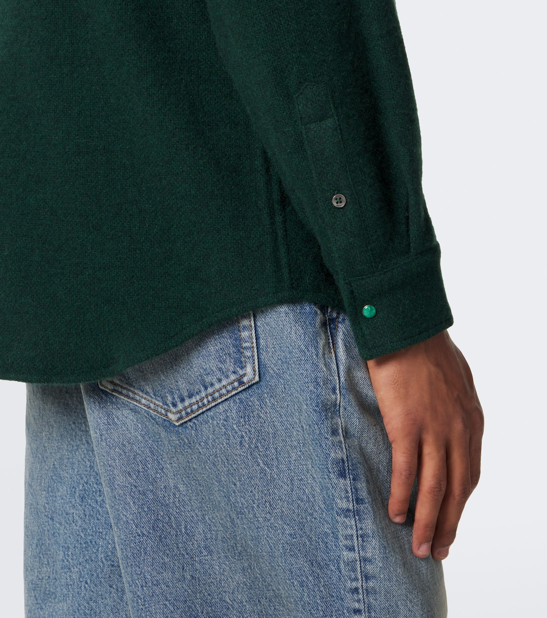 God's True Cashmere - Cashmere shirt with malachite