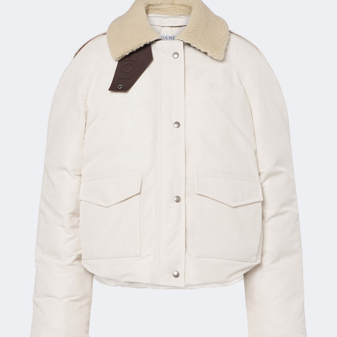 Loewe - Shearling-trimmed cotton-blend blouson jacket
