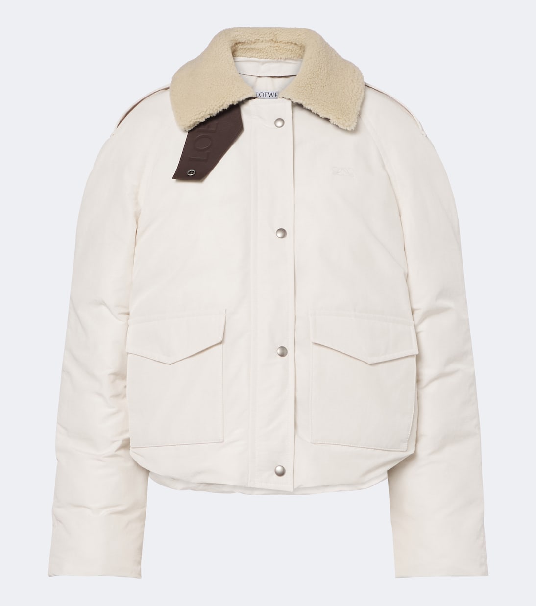 Loewe - Shearling-trimmed cotton-blend blouson jacket