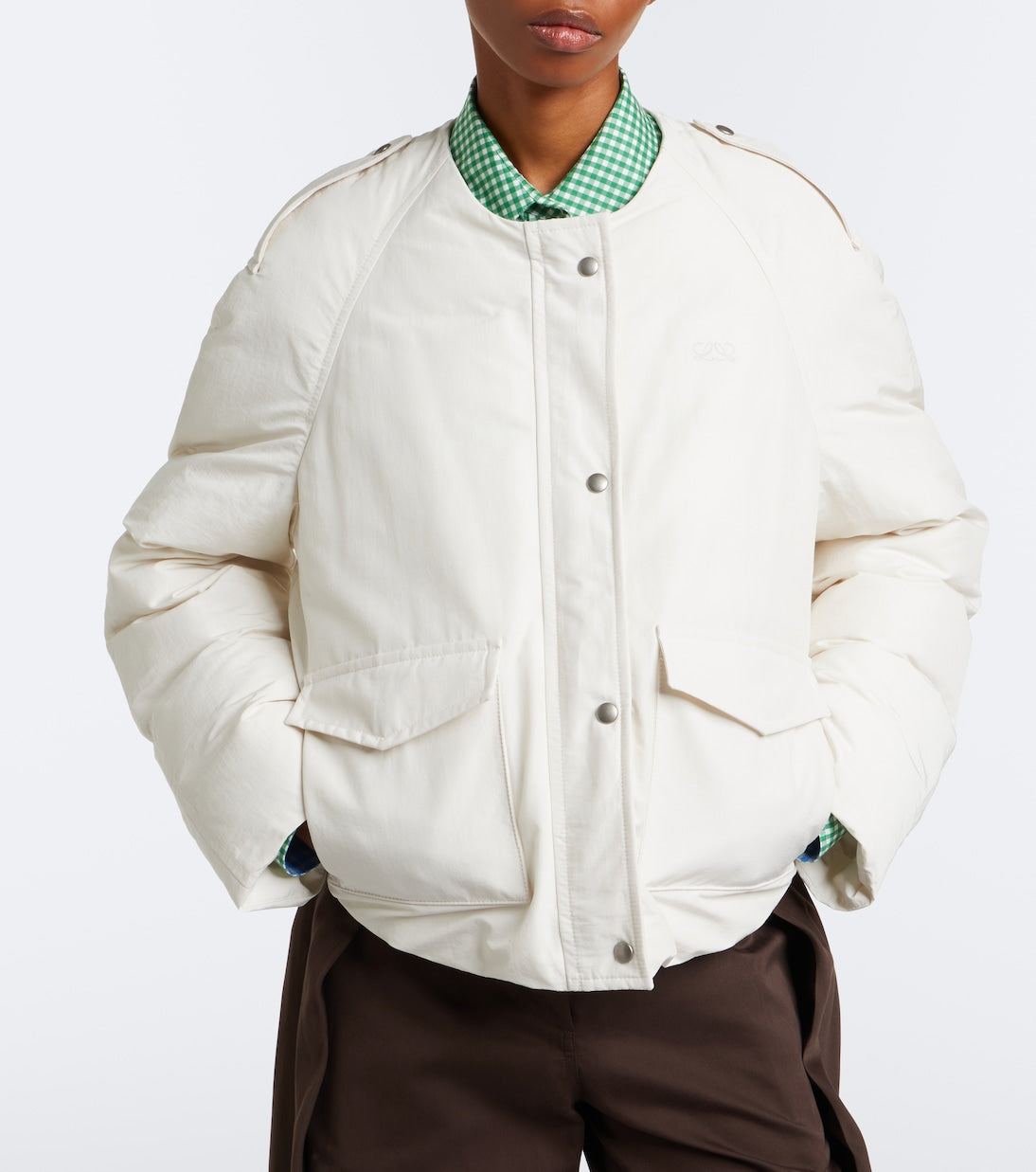 Loewe - Shearling-trimmed cotton-blend blouson jacket