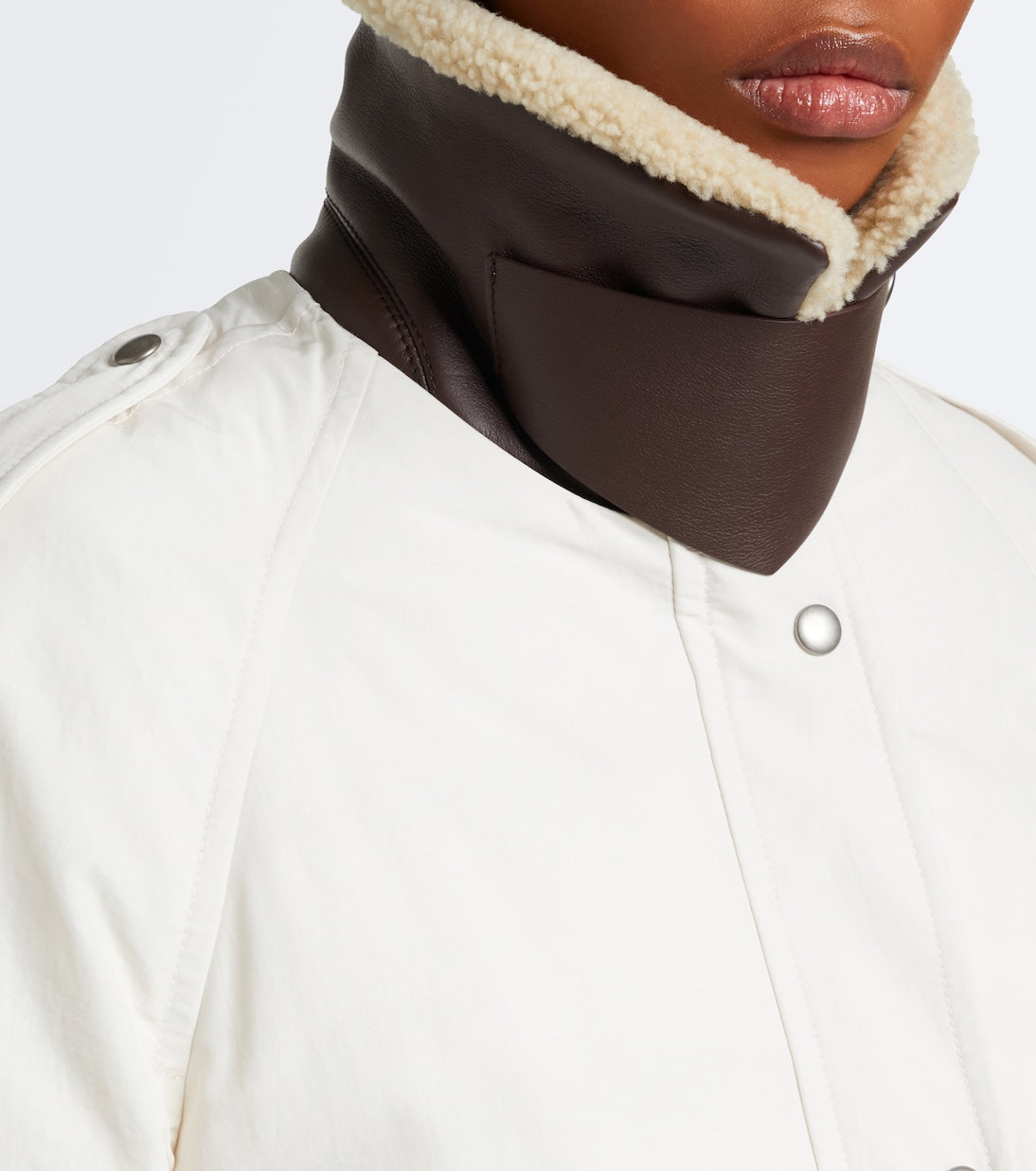 Loewe - Shearling-trimmed cotton-blend blouson jacket