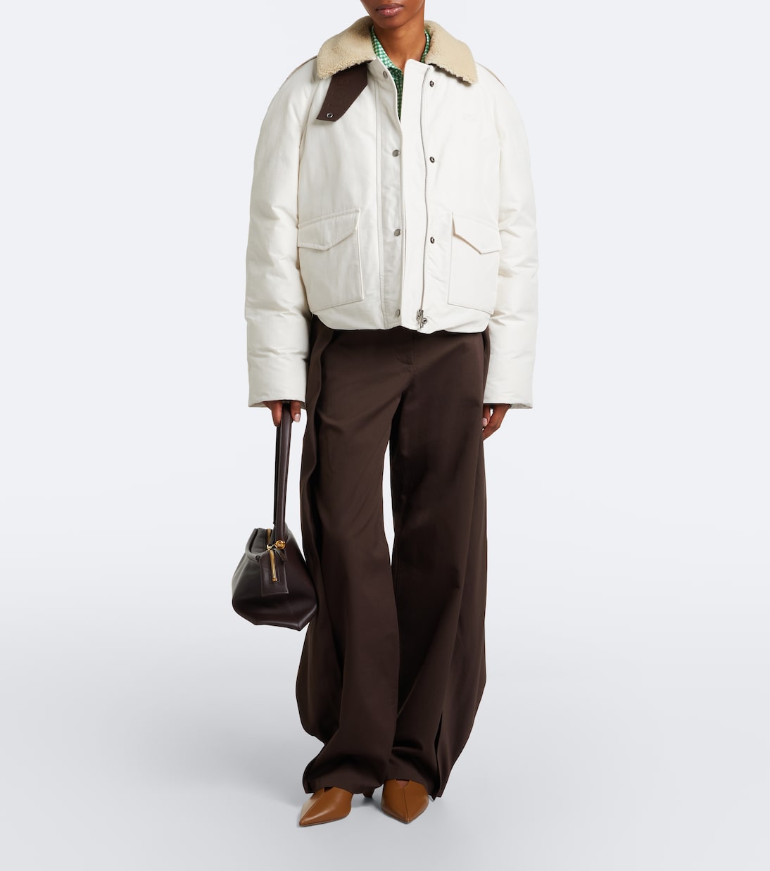 Loewe - Shearling-trimmed cotton-blend blouson jacket