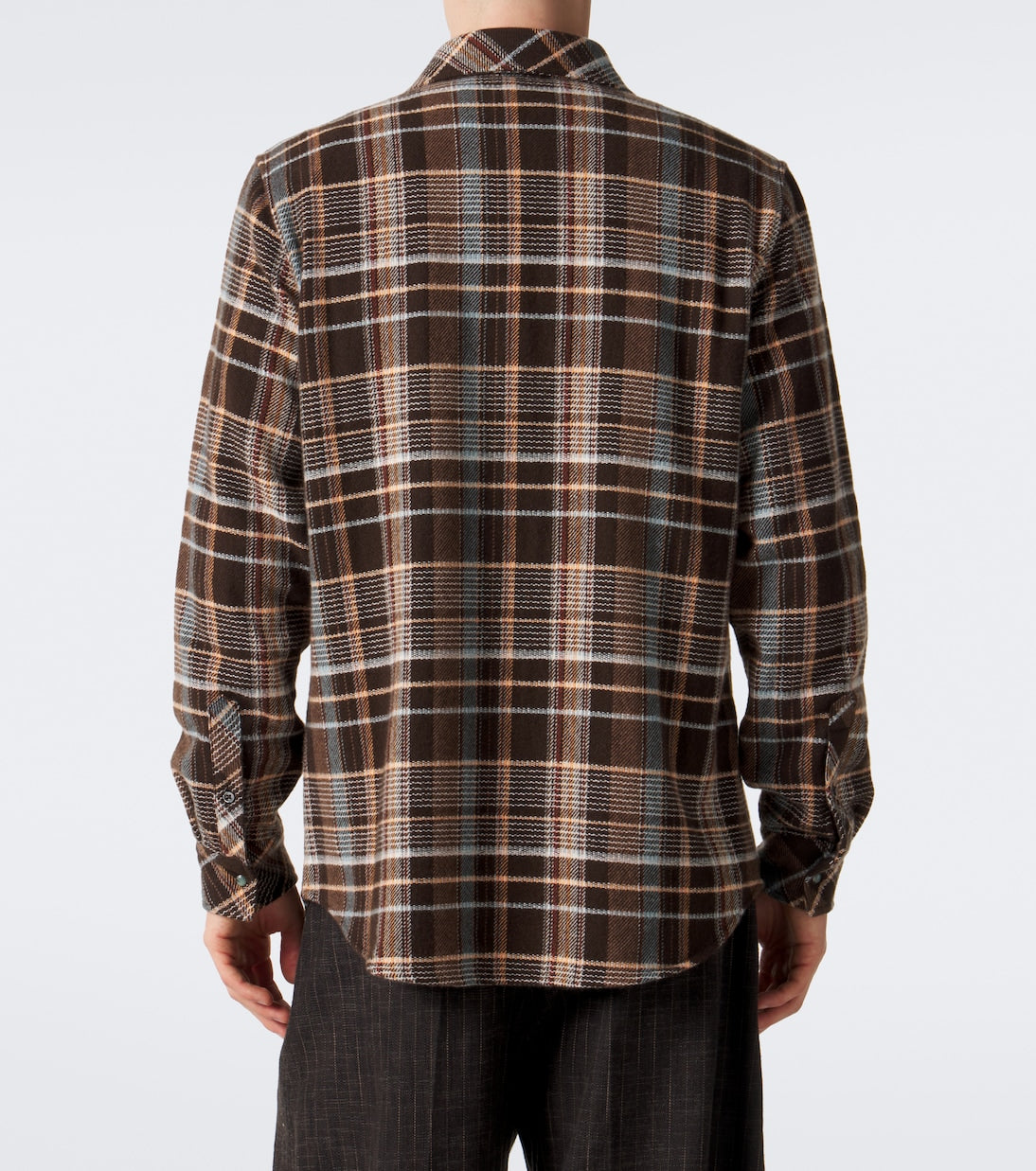 God's True Cashmere - Wilderness plaid cashmere shirt with emeralds
