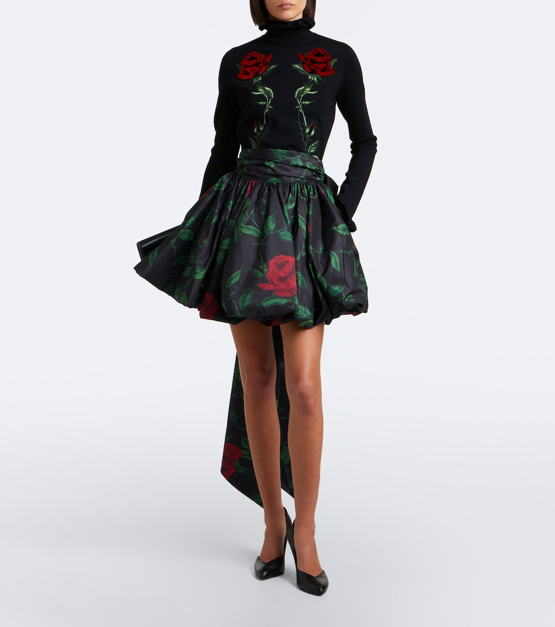 Blumarine - Embroidered ruffled virgin wool sweater