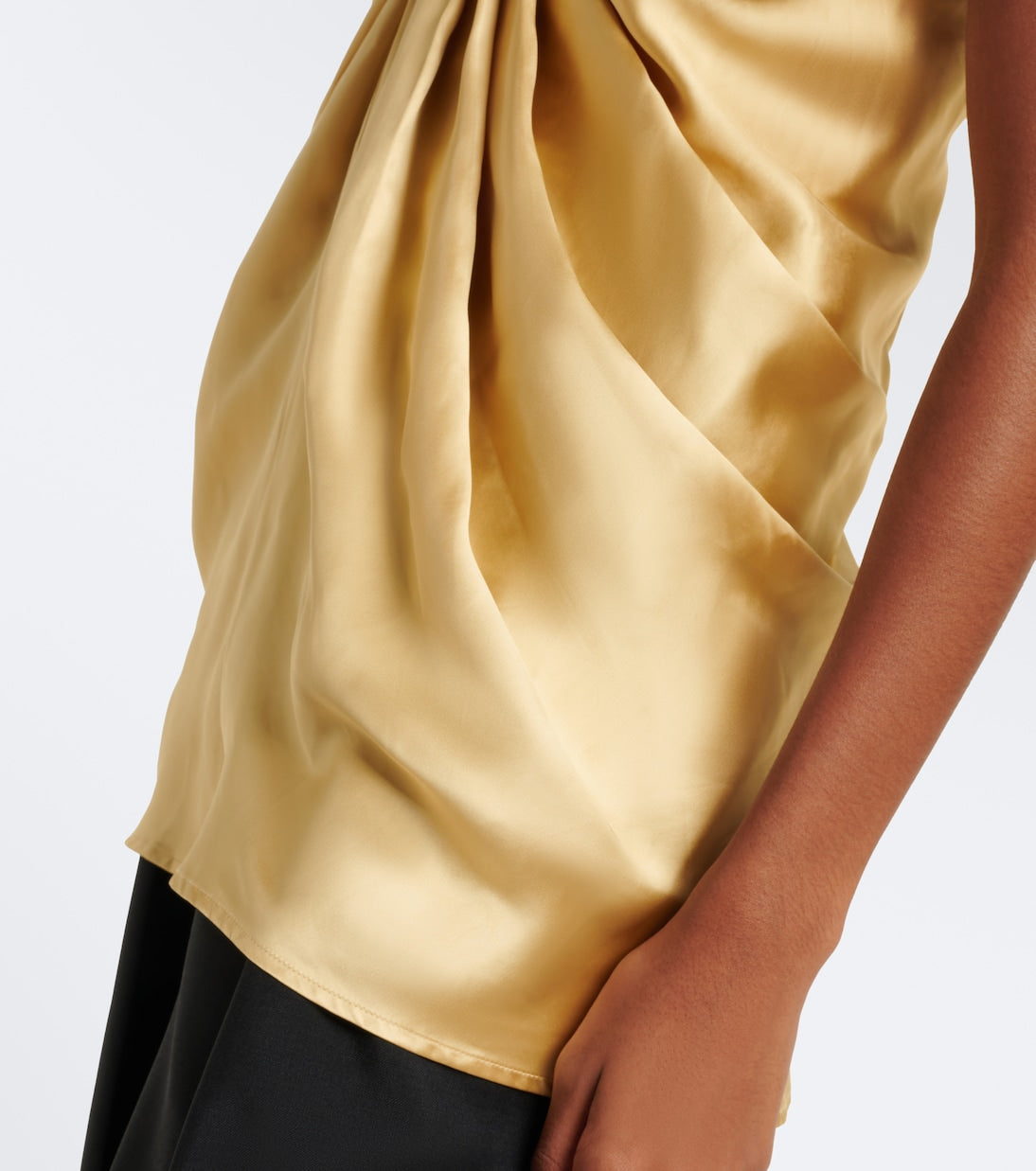 Tove - Eden gathered silk satin bustier top
