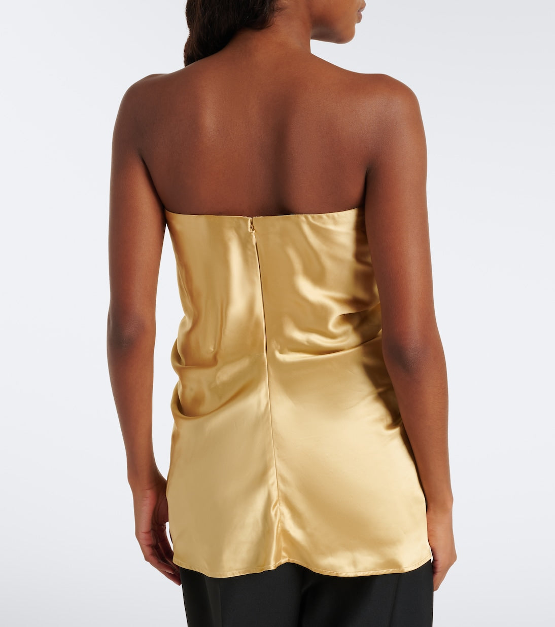Tove - Eden gathered silk satin bustier top