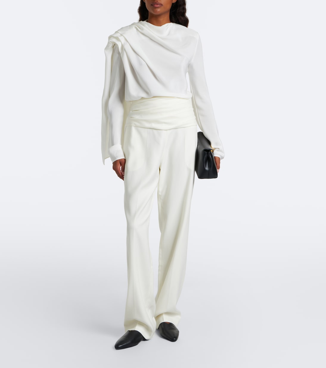 Tove - Albertine ruched virgin wool wide-leg pants