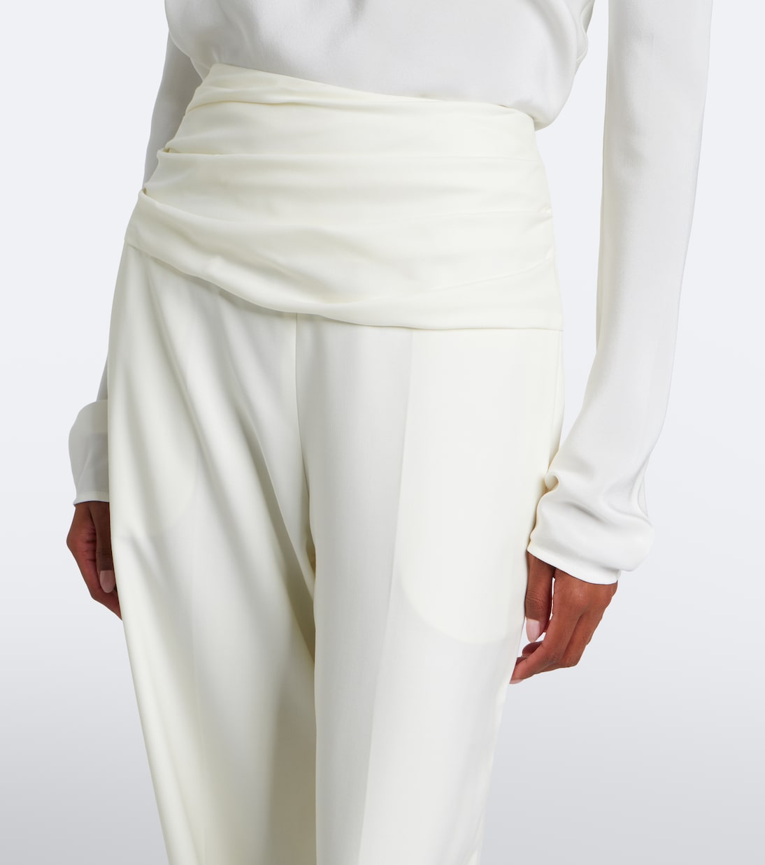 Tove - Albertine ruched virgin wool wide-leg pants