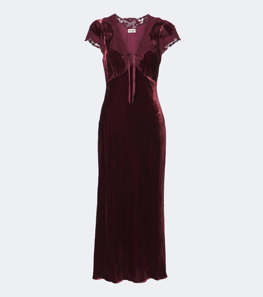Rixo - Amari lace-trimmed velvet midi dress