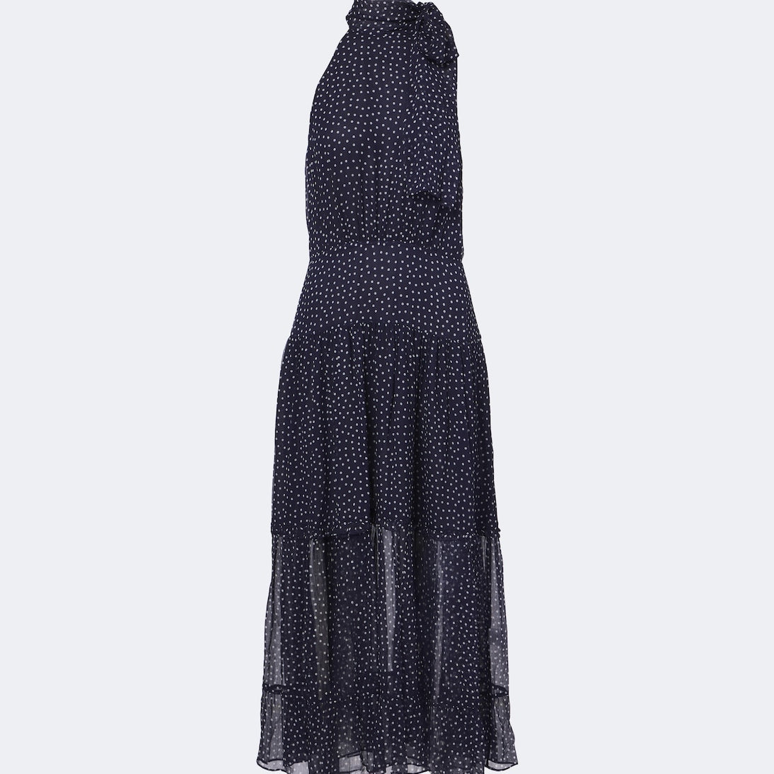 Rixo - Abi polka-dot tie-neck midi dress