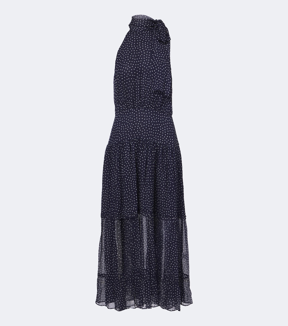 Rixo - Abi polka-dot tie-neck midi dress
