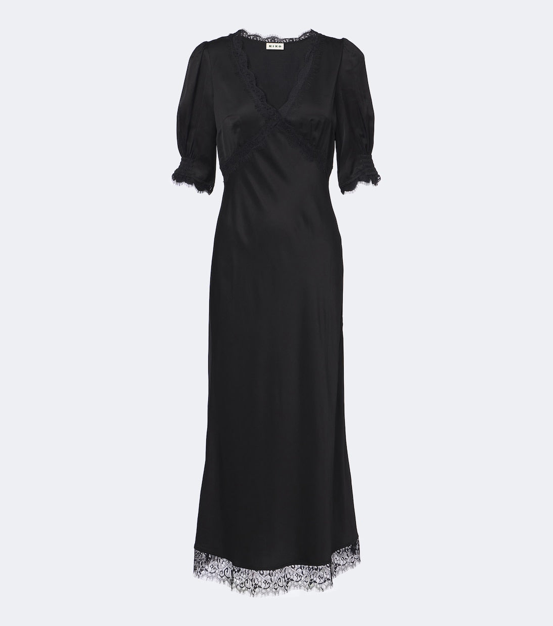 Rixo - Annina lace-trimmed satin midi dress