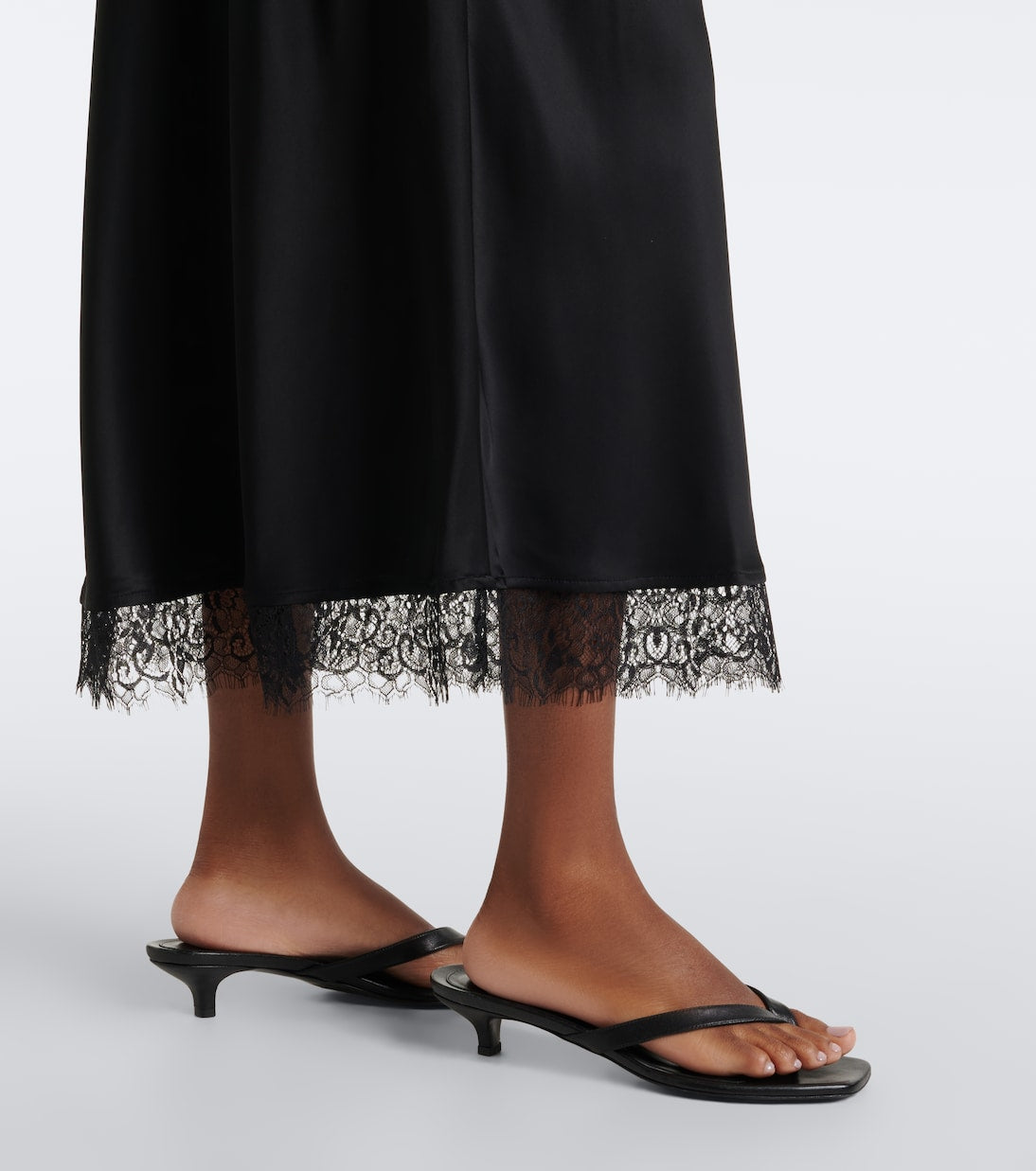 Rixo - Annina lace-trimmed satin midi dress