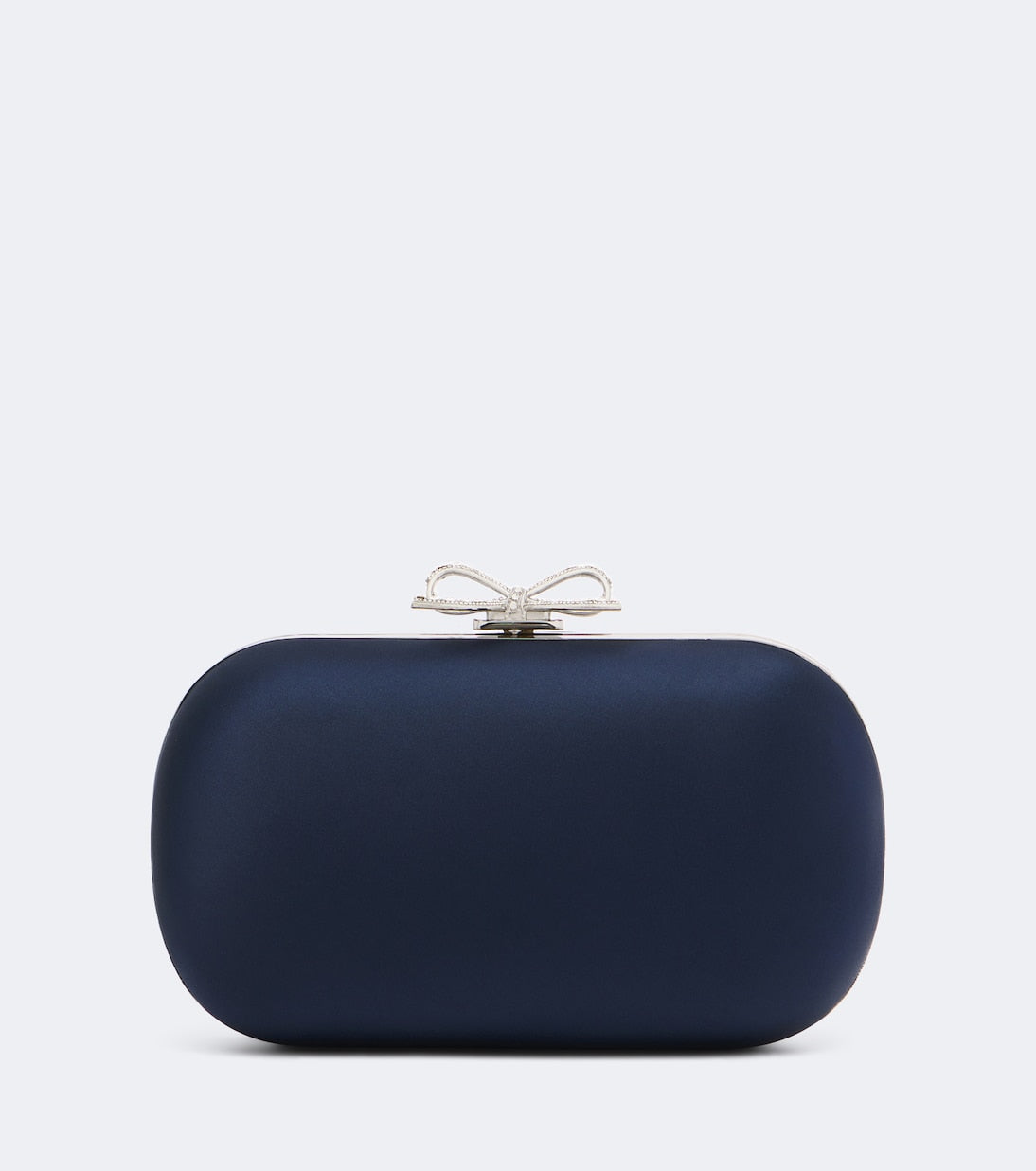 Self-Portrait - Crystal-embellished satin clutch