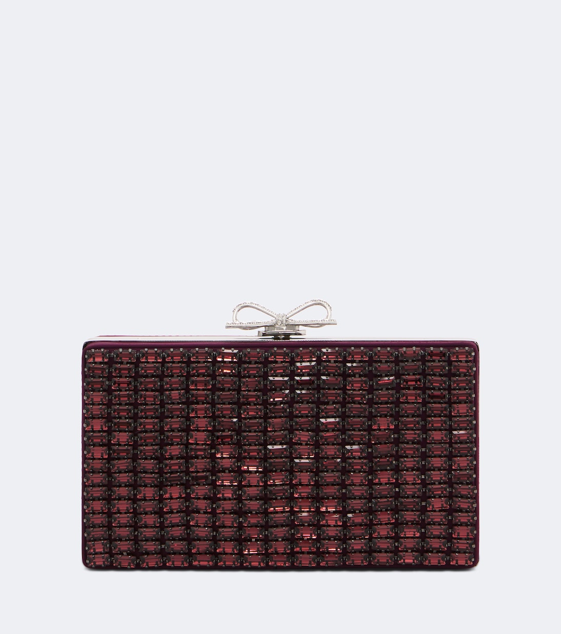 Self-Portrait - Crystal-embellished satin clutch