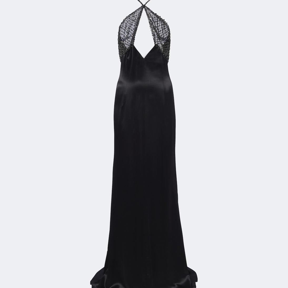 The Attico - Cutout embellished satin gown