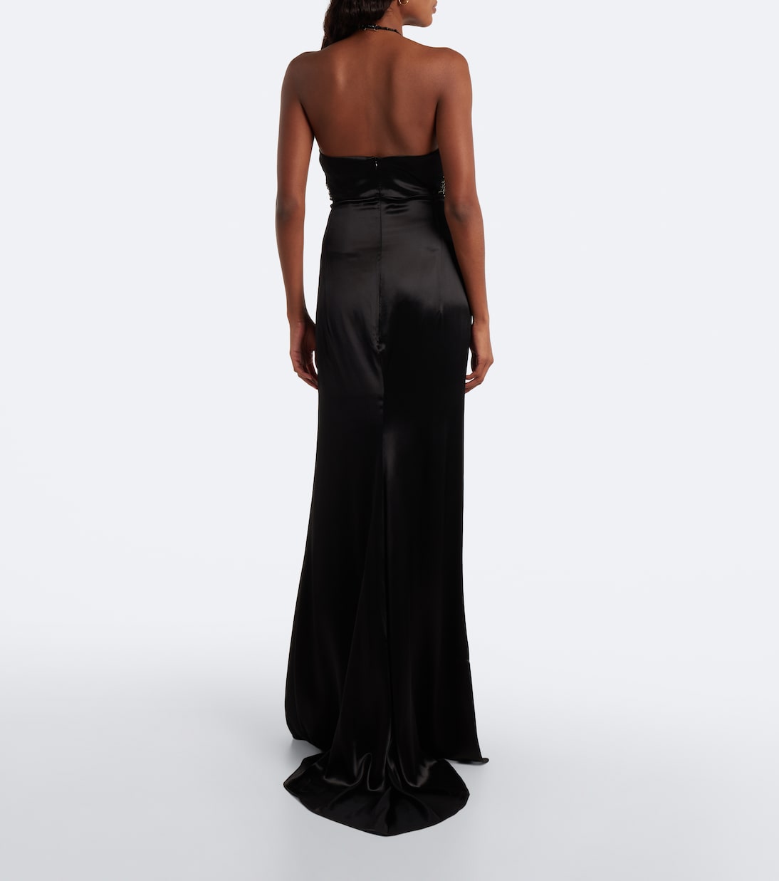 The Attico - Cutout embellished satin gown
