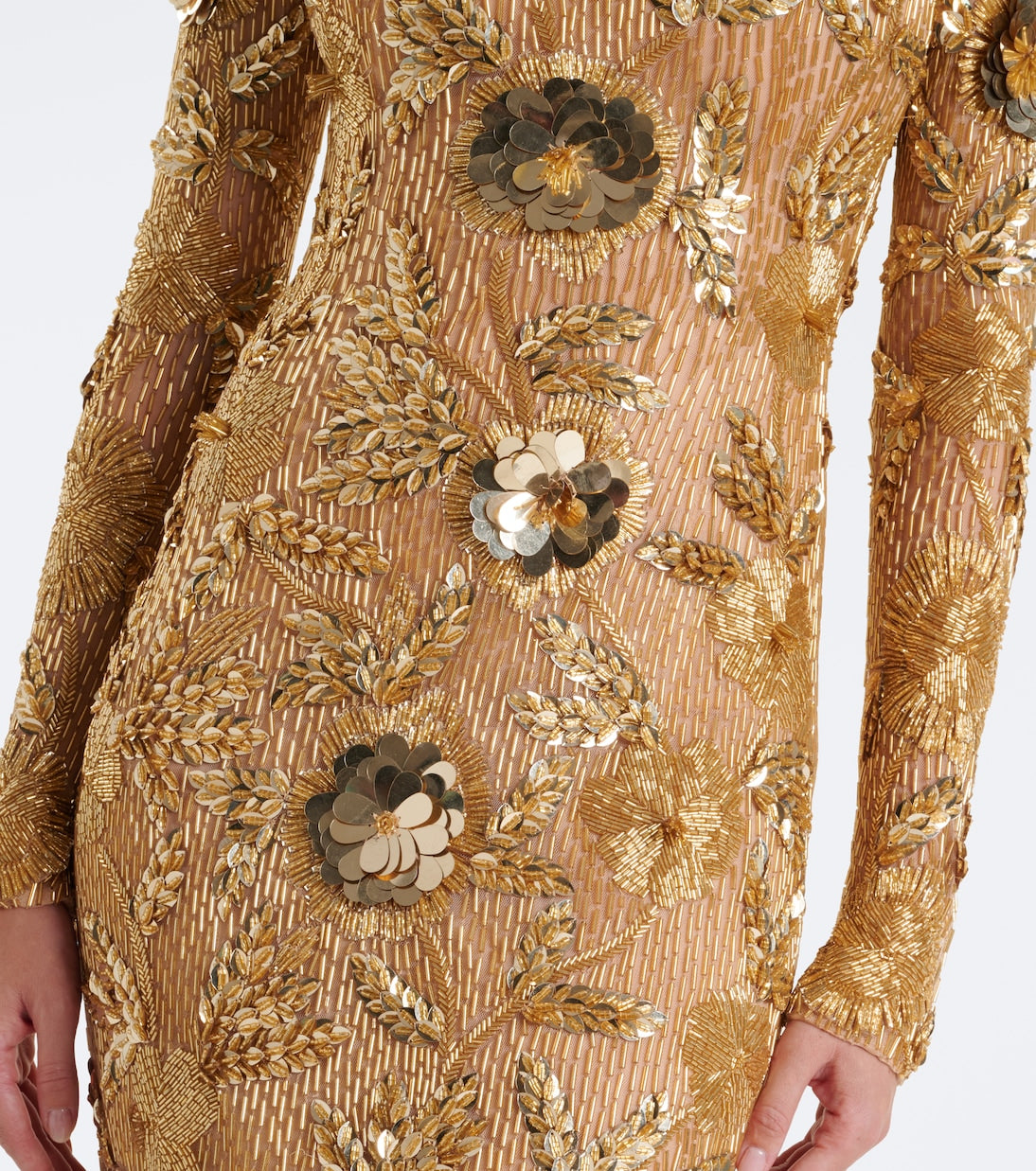 Rachel Gilbert - Pierre embellished floral-appliqué gown