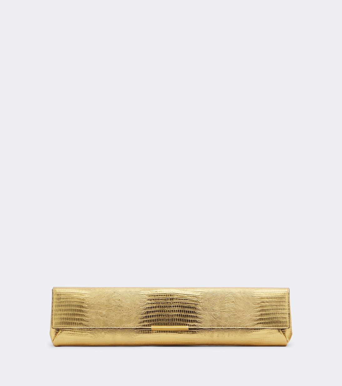 Balmain - Croc-effect metallic leather clutch