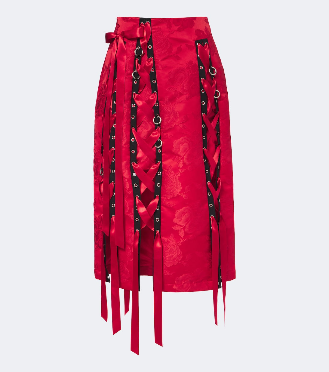 Simone Rocha - Bow-detail floral brocade midi skirt