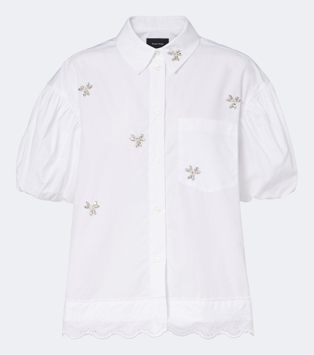 Simone Rocha - Embellished cotton poplin shirt