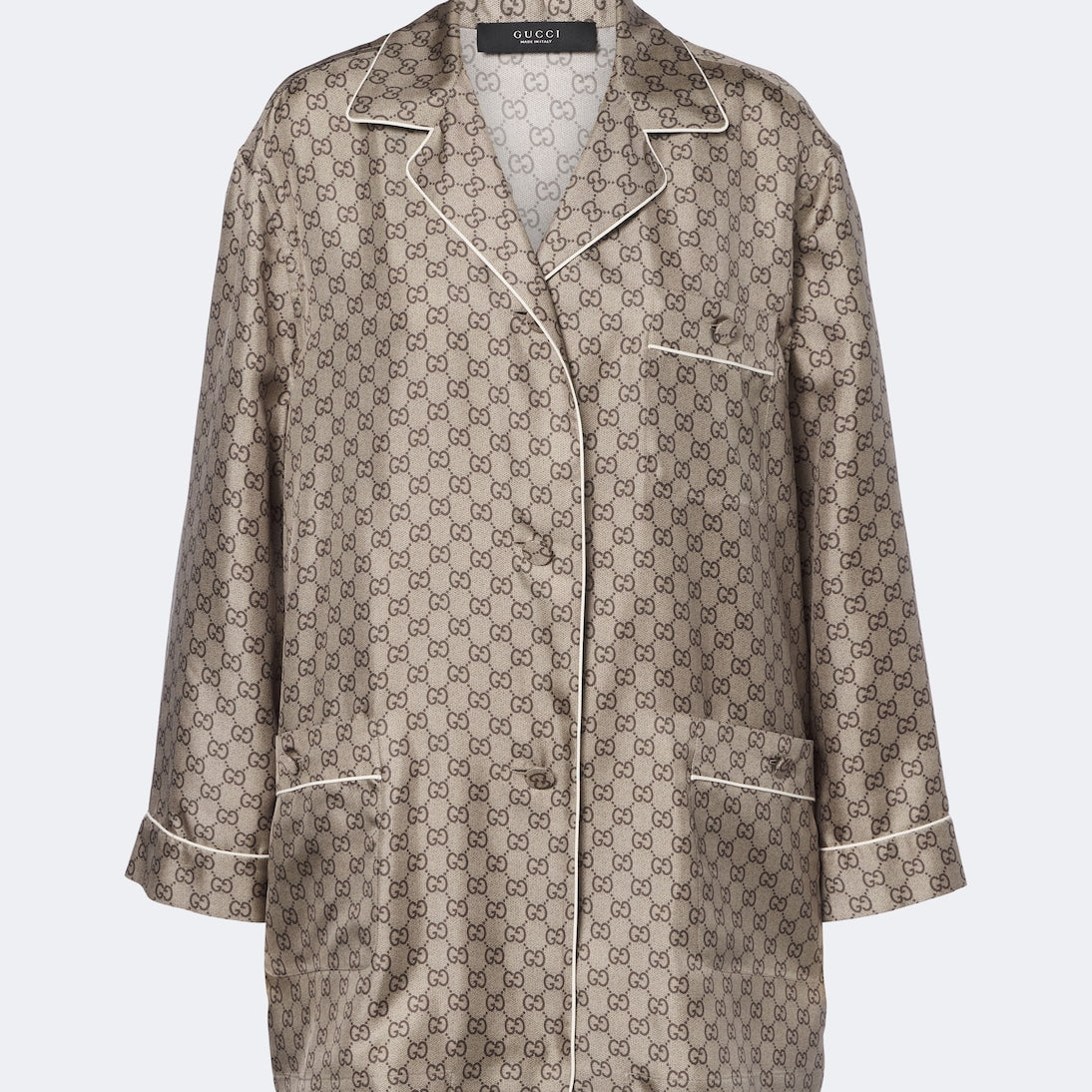 Gucci - GG silk twill pajama shirt