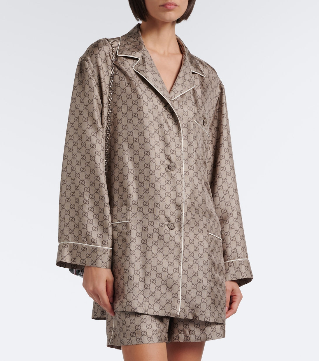 Gucci - GG silk twill pajama shirt