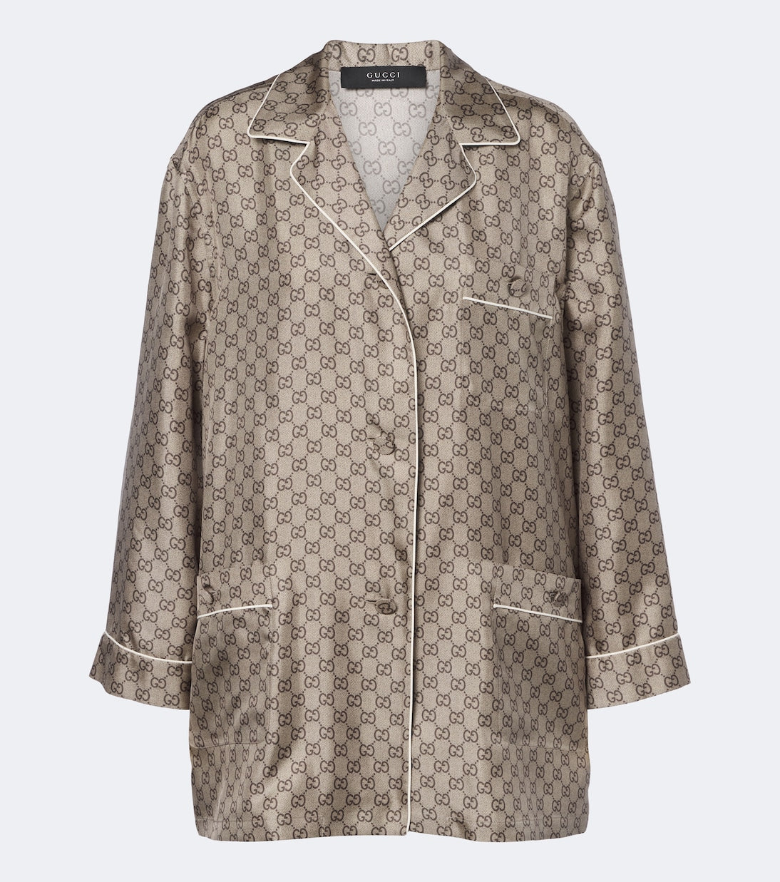 Gucci - GG silk twill pajama shirt
