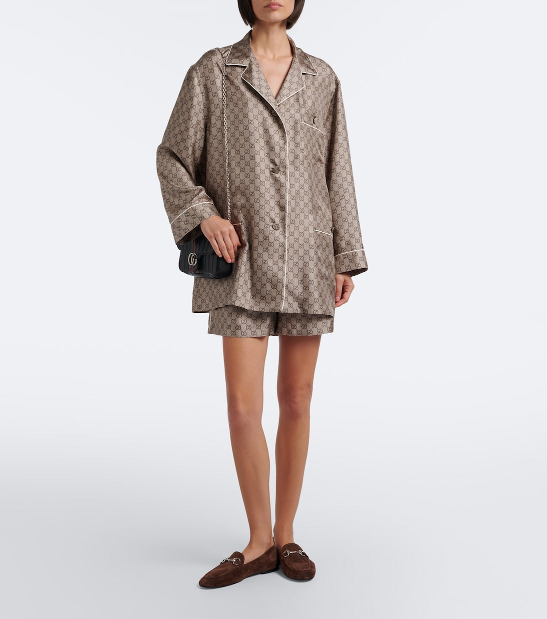 Gucci - GG silk twill pajama shirt