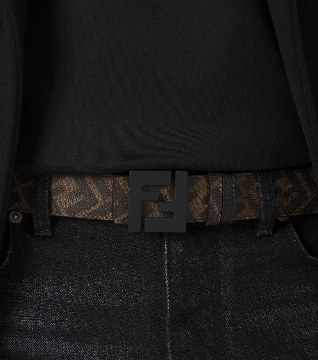 Fendi - FF Zucca reversible leather belt