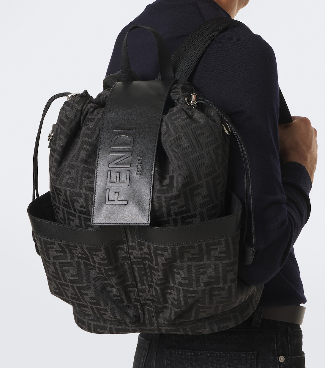 Fendi - Strike FF Zucca leather-trimmed backpack