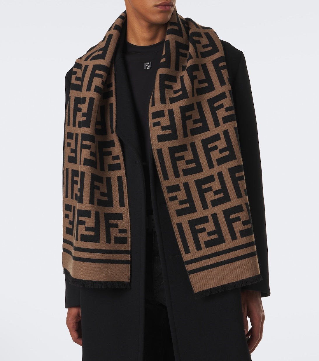 Fendi - FF Zucca wool and silk scarf
